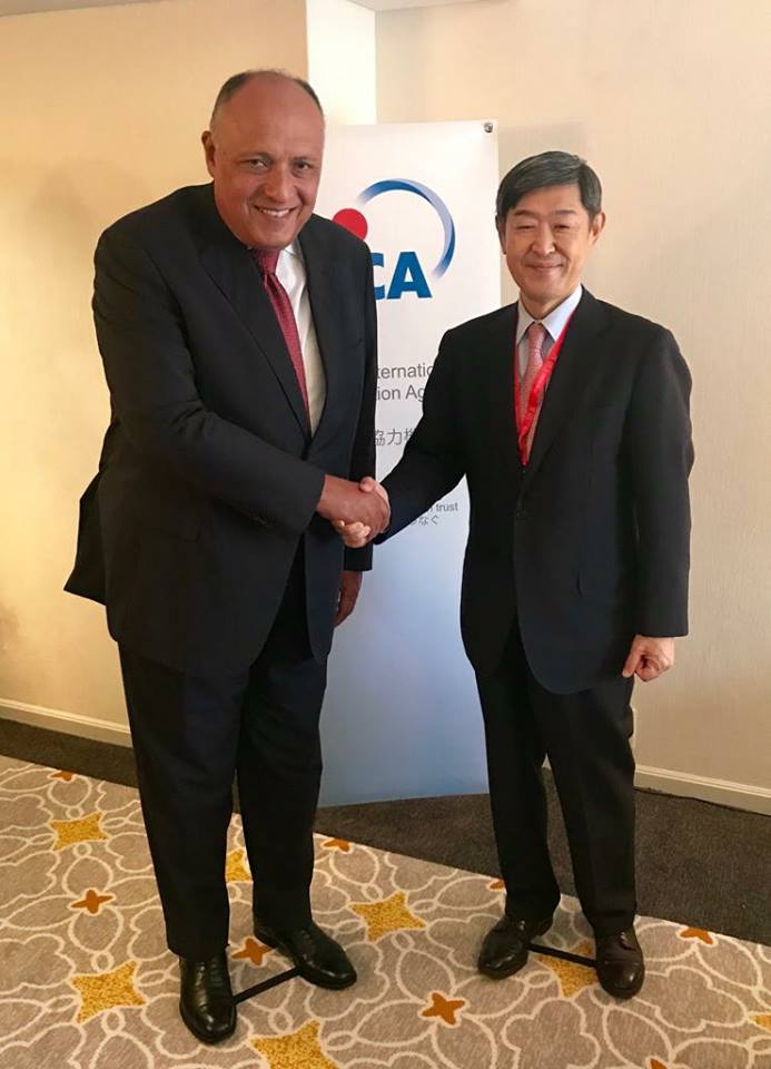 وزير الخارجية شكري يبحث مشروعات التعاون المشتركة مع الجايكا اليابانية